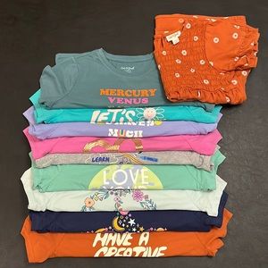 Girls 10 short sleeve shirt bundle, size L (10-12)